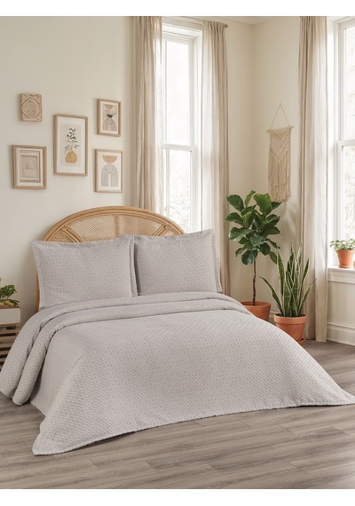 Reyna 3 Parça Çift Kişilik Pike Takımı Bej 240 X 260 Cm Bej