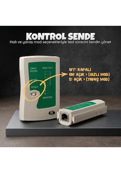 Furalis Network Kablo Tester Rj11 Rj45 İnternet Kablosu Kontrol Cihazı - Cat5/6/7/8 Ethernet Kablo Uyumlu - Ayrılabil