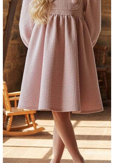 Riccotarz Kız Çocuk Yaka Ve Düğme Detaylı Bilekleri Manşetli Pliseli Pembe Şanel Elbise Pembe Riccotarz Kız Çocuk Yaka Ve Düğme Detaylı Bilekleri Manşetli Pliseli Pembe Şanel Elbise Pembe