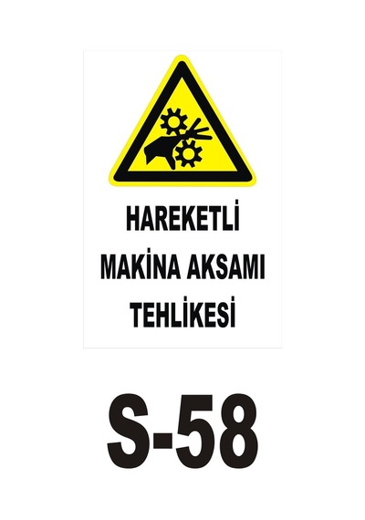 Pvc Dekota Uyarı - Ikaz Levhası Hareketli Makine Aksanı Tehlikes