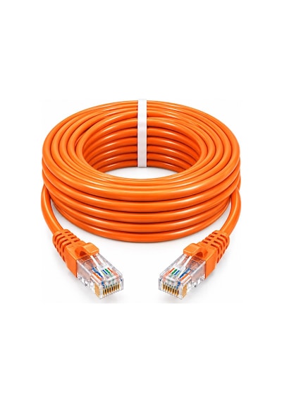 Fury Cat6 Turuncu Ethernet Kablosu 1 Metre Rj45 Lan İnternet Modem Router Bilgisayar Kablosu