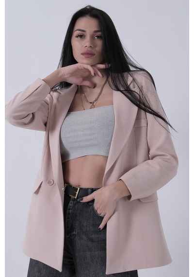 Feminist Taş Kruvaze 2 Düğmeli Flato Cep Detaylı Ceket 3971560.50 Taş