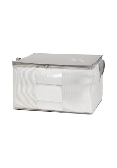 Büyük Boy Pvc Pencereli Gri Çizgili Stuff & Things Hurç 60 X 43 X 35 Cm