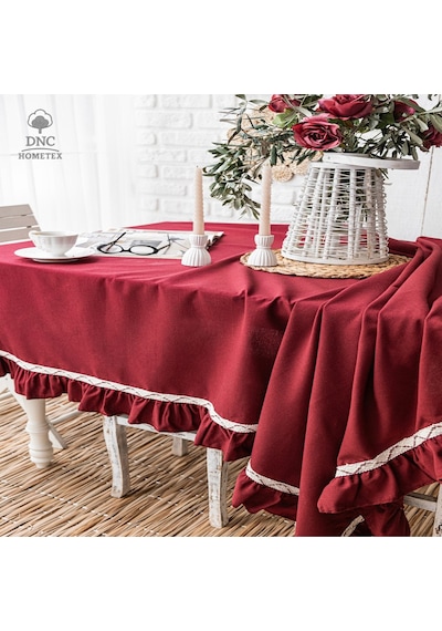 Premium Keten Bordo Özel Seri Masa Örtüsü Bordo