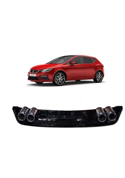 Seat Leon Difüzör 2012 - 2016 Piano Black 4 Egzozlu