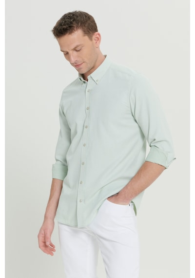 AC&Co / Altınyıldız Classics Erkek Yesıl Slim Fit Dar Kesim Klasik Yaka Pamuklu Armürlü Gömlek Yesıl Yeşil AC&Co / Altınyıldız Classics Erkek Yesıl Slim Fit Dar Kesim Klasik Yaka Pamuklu Armürlü Gömlek Yesıl Yeşil
