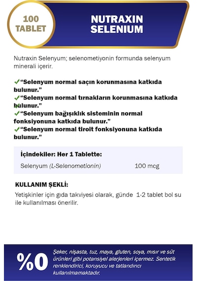 Nutraxin B Vitamin Complex 60 Tablet, Selenium 100 Mcg 100 Tablet