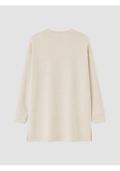 Lcw Everyday Bej Baskılı Oversize Kadın Sweatshirt Tunik Diğer
