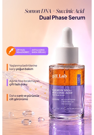 Phlab Çift Fazlı Somon Dna + Succinic Acid Nemlendirici Anti-aging Bakım Serumu