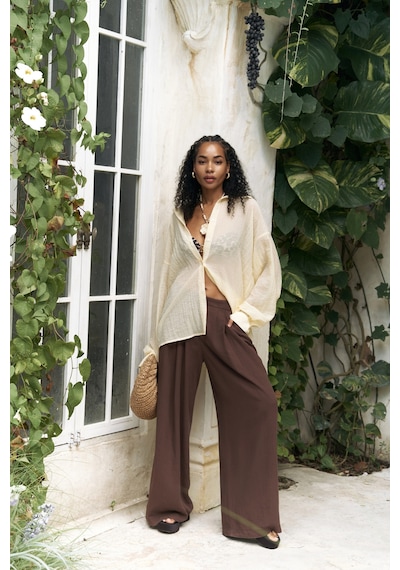 Mai Collection Mai Studios Co. Syaritta Oversize Sarı Transparan Gömlek sarı