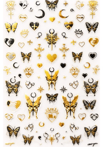 Gold Butterfly Luxury Nail Art Sticker Sw-cs064