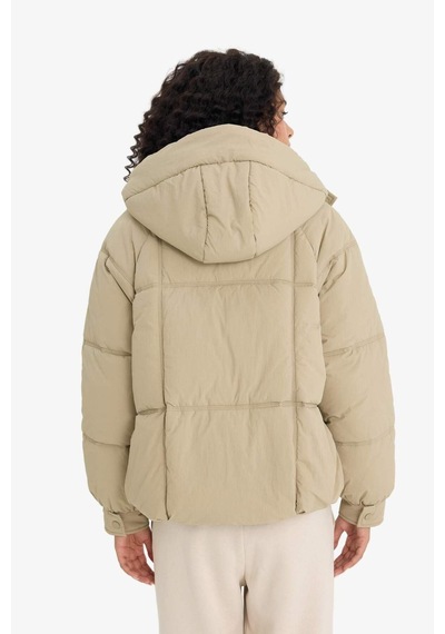 Defacto Regular Fit Kapüşonlu Fermuarlı Şişme Mont F2144ax25wnkh402 Haki-kh402