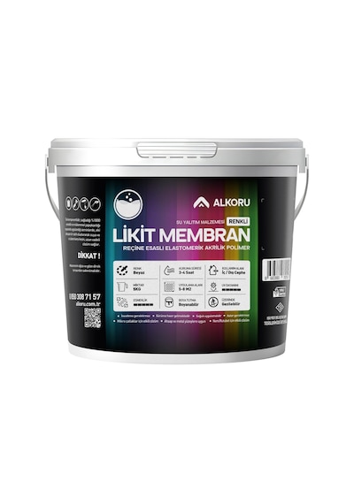 5 Kg Likit Membran Renkli Reçine Esaslı Sıvı Su Yalıtım Malzemesi Gri