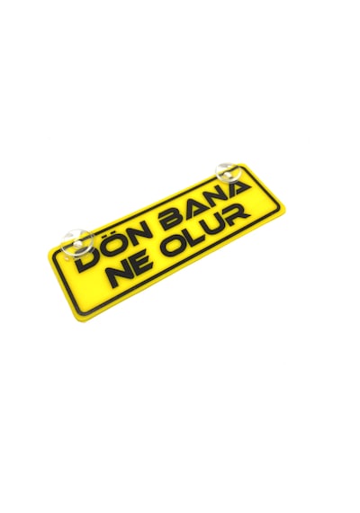 Northcity Dön Bana Ne Olur Yazılı Sarı Dekor Plaka Vantuzlu Cam Süsü 22x7.5cm