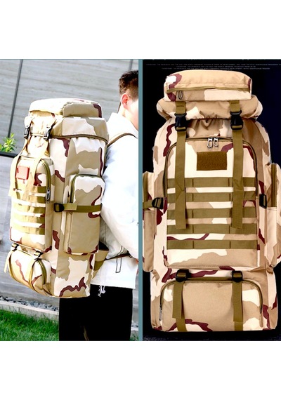 Omeniv Çöl Kamuflaj Sırt Çantası 80litre Av Kamp Outdoor