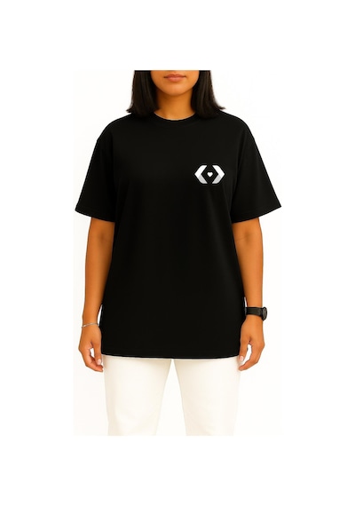 Bahriyeli Collection Oversize I Love Programming Cep Baskılı Unisex T-shirt Siyah