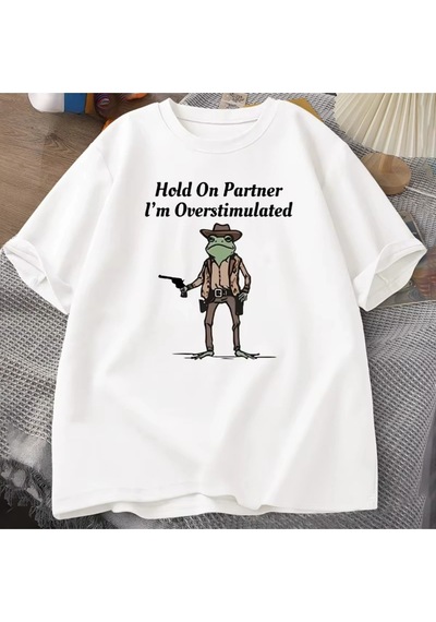 Startmore Beyaz Partner Im Overstimüle Komik Meme Grafik Kovboy Kurbağa T K Beyaz