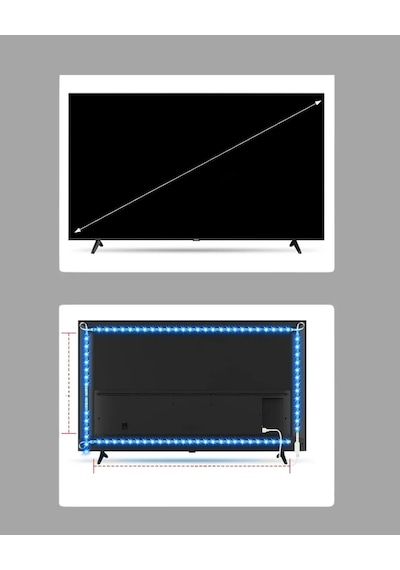 Tv Arkası Led Şerit Işık Otomatik Açma Kapama Özellikli 2mt Diğer