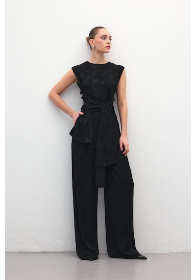 Sateen Camila Pantolon - Siyah-137185 siyah