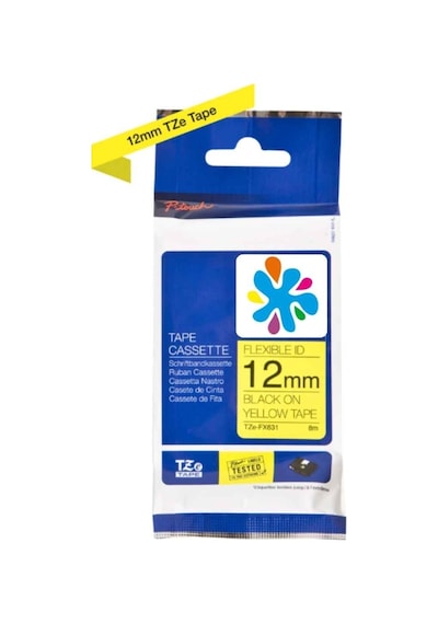 Tonersepeti Brother Tze-fx631 Sarı Üzerine Siyah Muadil Etiket Şeridi