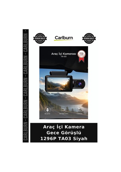 Premium Araç İçi Kamera Gece Görüşlü 1296p Ta03 Siyah İkili Sistem Trafik Donanım