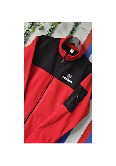 Scania Baskılı Kaliteli Softsheel Polar Ceket Kırmızı