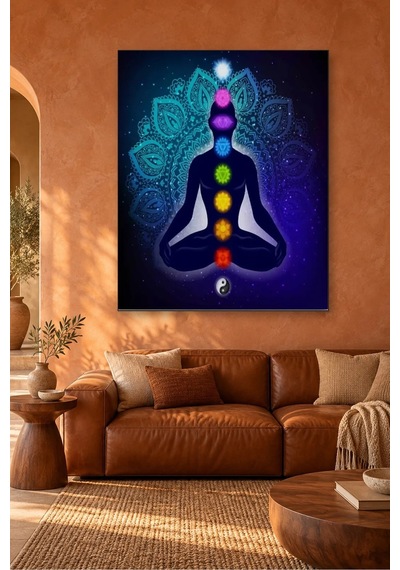 Fida Mandala Fonda Yedi Çakra Meditasyonu Canvas Tablo Çok Renkli