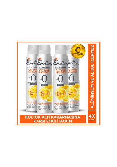 Serum Boost Cilt Tonu Eşitleyici Kadın Sprey Deodorant Alüminyum&alkol İçermez 4x150 Ml