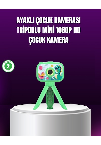 1080p Hd Çocuk Vlog Kamerası Tripod Ve Eğitici Oyunlarl