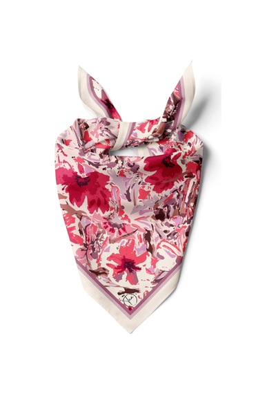 Pınk Flower Desen Bandana/fular Çok Renkli