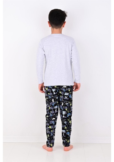 Vitmo Erkek Çocuk Winter Games Uzun Kollu Pijama Takımı Gri