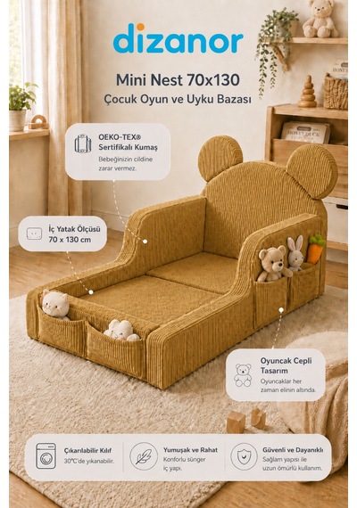 Mini Nest 6 Sı 1 Arada Modüler Bebek Oyun Parkı, Park Yatak, Beşik, Baza, Oyun Alanı Ve Top Havuzu