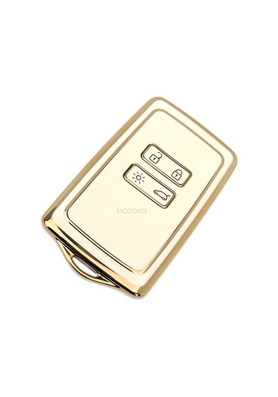 Megane 4 Talisman Kadjar Anahtar Kart Koruma Kılıfı Beyaz Gold Sert Koruyucu Kapak