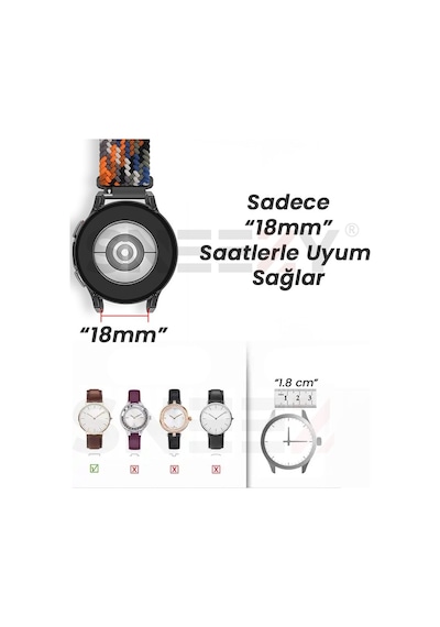 Sneezy Huawei Watch Gt 4 41mm İle Uyumlu 18mm Metal Klips Solo Fi