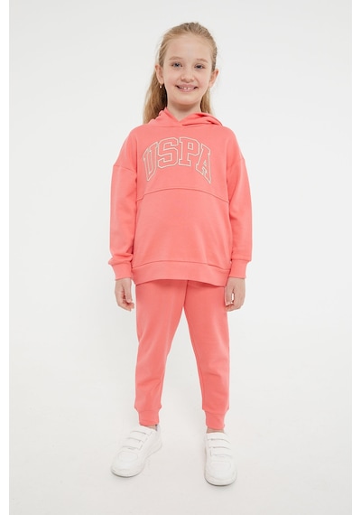 U.S. Polo Assn. Lisanslı Klasik Coral Kız Çocuk Eşofman Takım Pembe
