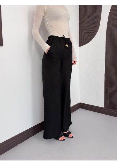 Verymoda Keten Pantolon D2381 Siyah