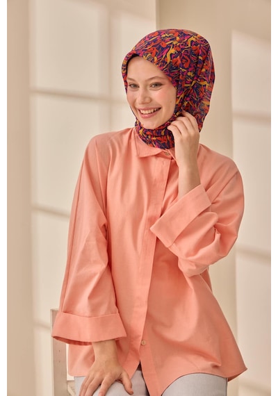 Silk Home Soft Eşarp 73091-04 Lacivert, Turuncu, Sarı, Pembe