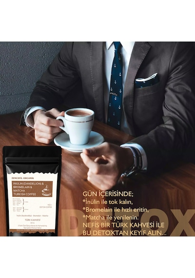 İnülin Bromelain Matcha Coffee 3 Paket Türk Kahvesi 100 Gr. X 3 Adet Karahindiba Form Kahvesi Türk Kahvesi