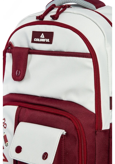 Unisex Ortaokul Lise Okul Sırt Çantası Çok Gözlü 16 İnç Laptop Bölmeli Soft Kumaş Bordo