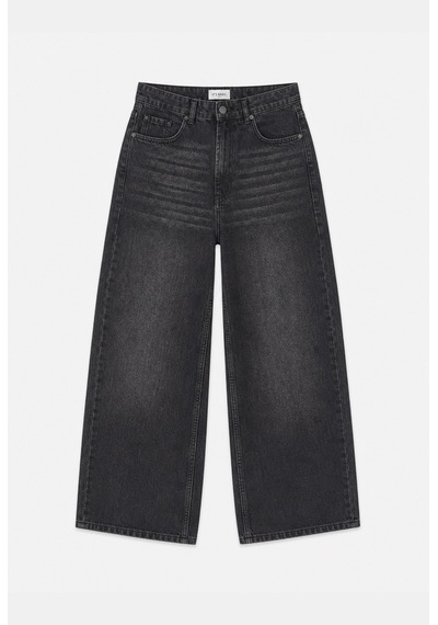 Kadın Koyu Füme 2w6-1 Mega Barrel Fit Nakış Özel Tasarım Denim Jean