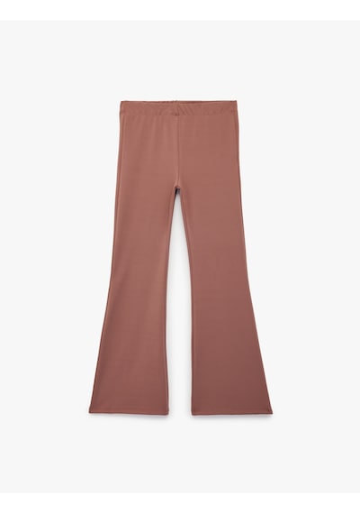 Koton Beli Lastikli Slim Fit İspanyol Paça Tayt Lila 7wkg40036ak