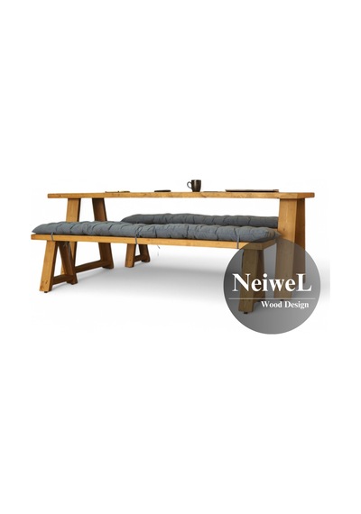 Neiwel Dove Doğal Ahşap Banklı Toplantı Masasıı x 100 x 200 Açık Ceviz