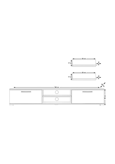 Decoraktiv Eko 4 Mdf Dvd Tv Ünitesi Tv Sehpası Pera - Siyah Mermer