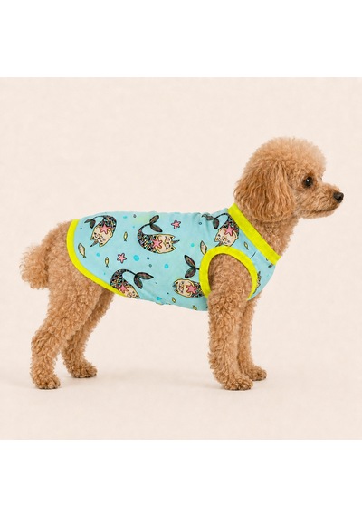 Miniş Mermaid Dream Küçük Irk Köpek Esnek Penye T-shirt-21573