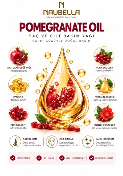 Nar Yağı Cilde Parlaklık Ve Canlılık Kazandıran Saç Yüz Ve Vücut 120 Ml
