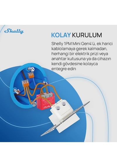 Shelly 1pm Mini Gen4 Enerji Ölçümlü Akıllı Röle