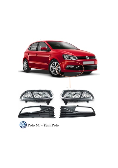 Volkswagen Polo 6c Sis Farı Lambası Çerçeveli Set 2015 2018