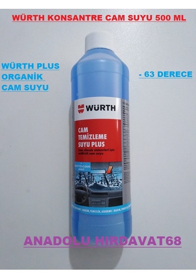 Würth -63 Cam Suyu Antifirizli Konsantre Oto Cam Suyu 500 Ml