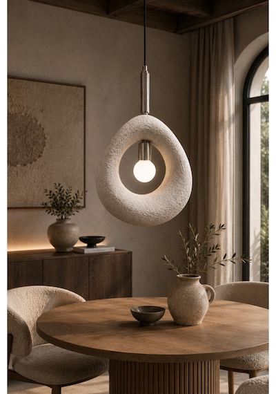 Fuji Model Orjinal Beton Krem Sarkıt Avize Gri