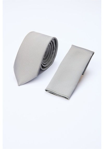 İmza Gri Kuş Gözü Desen 7 Cm Kravat 1090260100 Koyu Gri